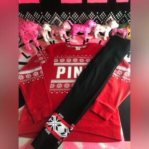 2015 Rare Pink Victoria Secret Holla Day’s Sweatshirt and Matching Leggings